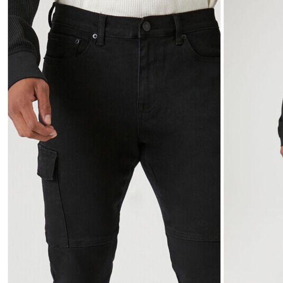 Forever21 Slim-Fit Cargo Jeans - Picture 3 of 5